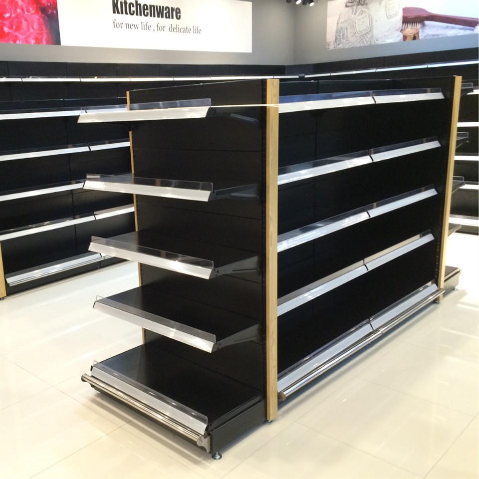 New Designed Black Gondola Shelf for Supermarket