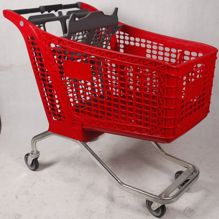 Plastic Shopping Trolley On Wheels factory