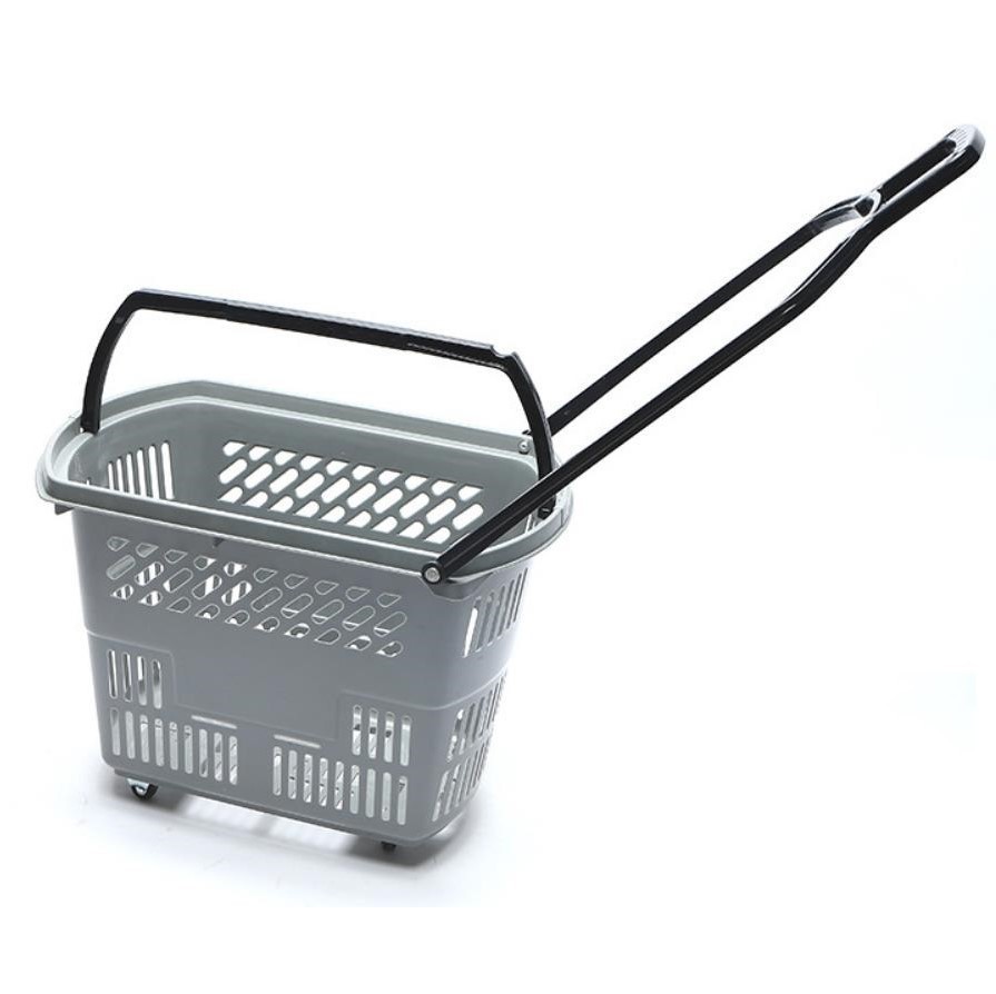 Rolling Plastic Shopping Basket With Wheel suppliers